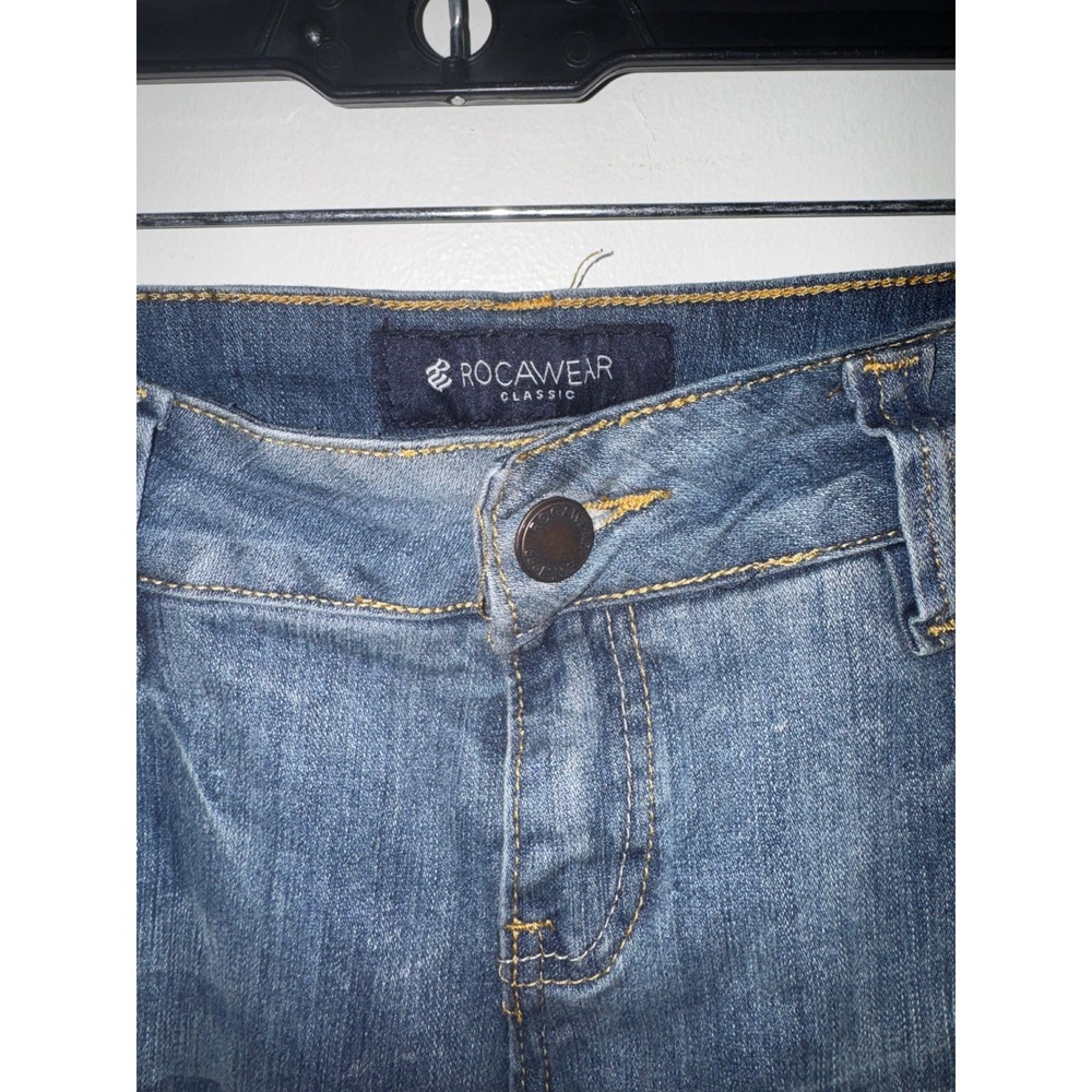 Y2K Vintage Rocawear Women's Capris Jeans Distressed Ripped Jeans - Picture 6 of 7